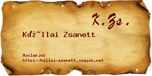Kállai Zsanett névjegykártya